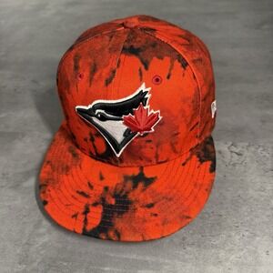 Toronto Blue Jays Hat New Era Cap 7 Orange Tie‎ Dye Pink 59Fifty Cap Exclusive